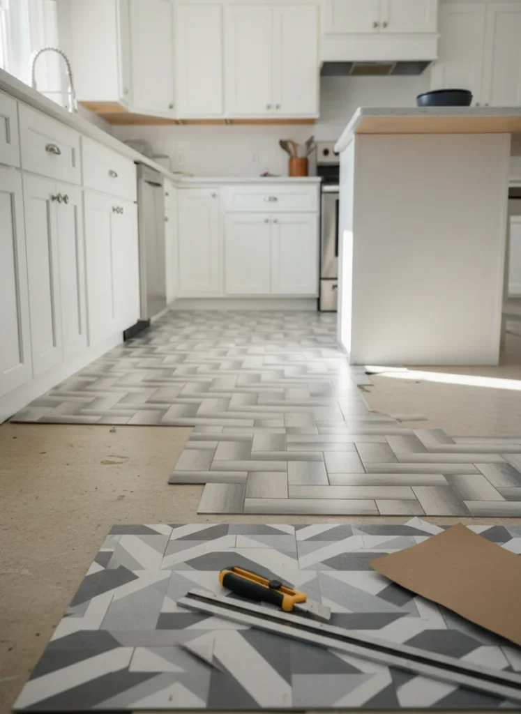  Peel-and-Stick Floor Tiles Over Vinyl