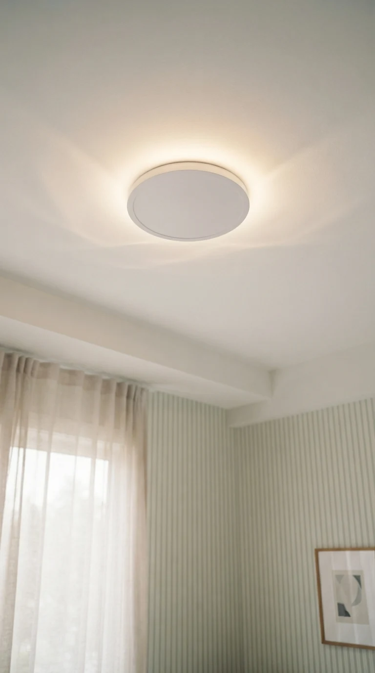 ultra-thin flat disc LED ceiling flush mount light replacing hanging fixture